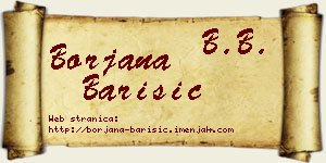 Borjana Barišić vizit kartica